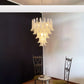 Vintage Transparent Murano Glass Petals Chandelier 26.6"