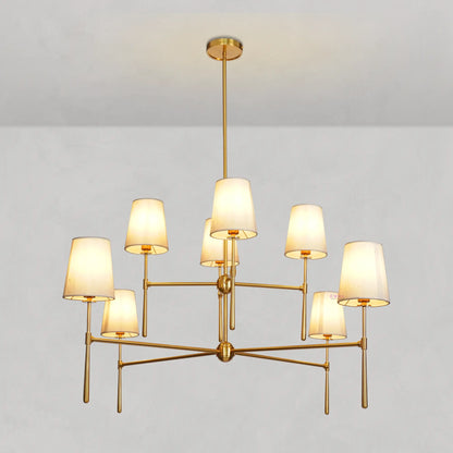 Art Fabric Lamp Shade Rhode 2-Tier Round Chandelier 48"