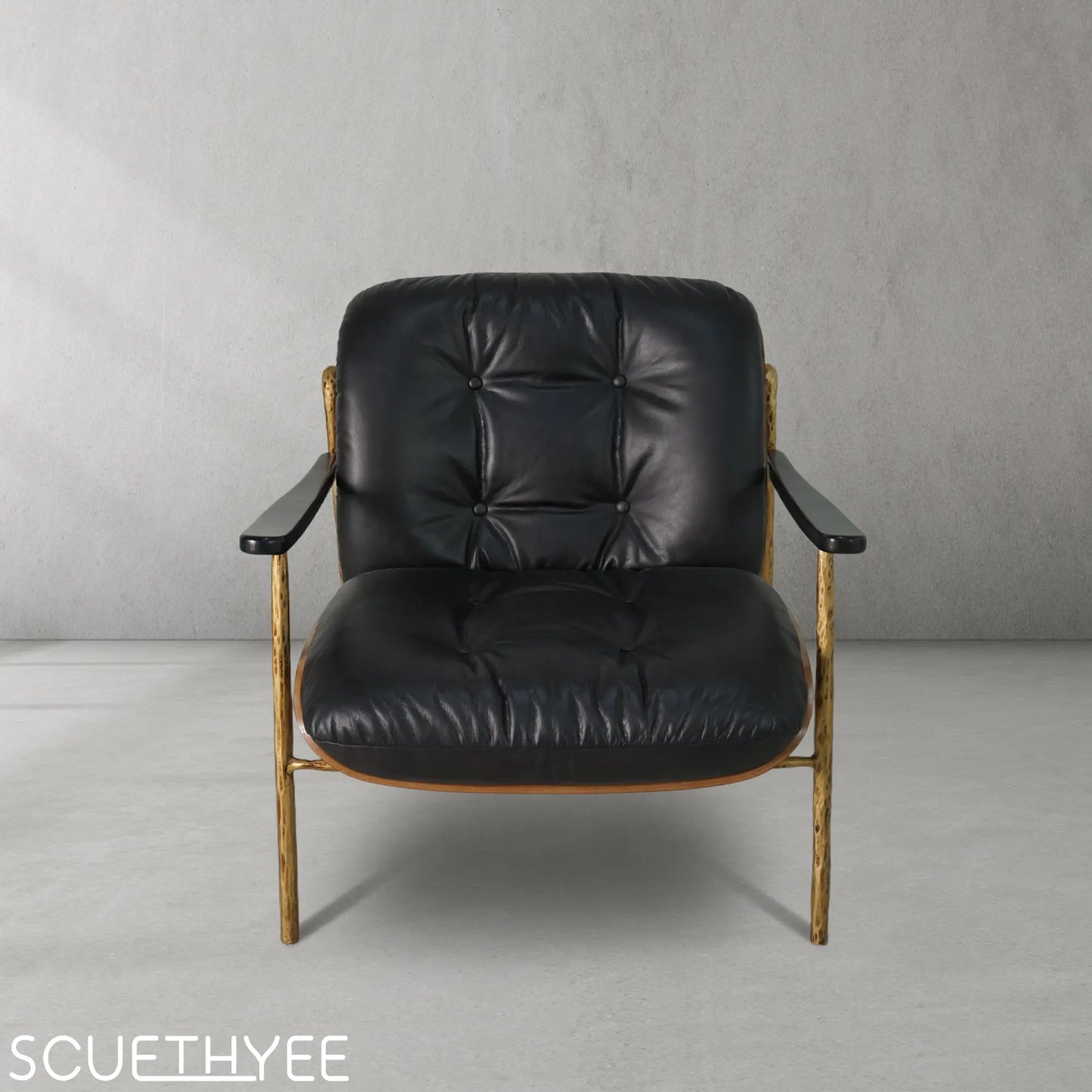 Thaddeus Black Leather Accent Chairs