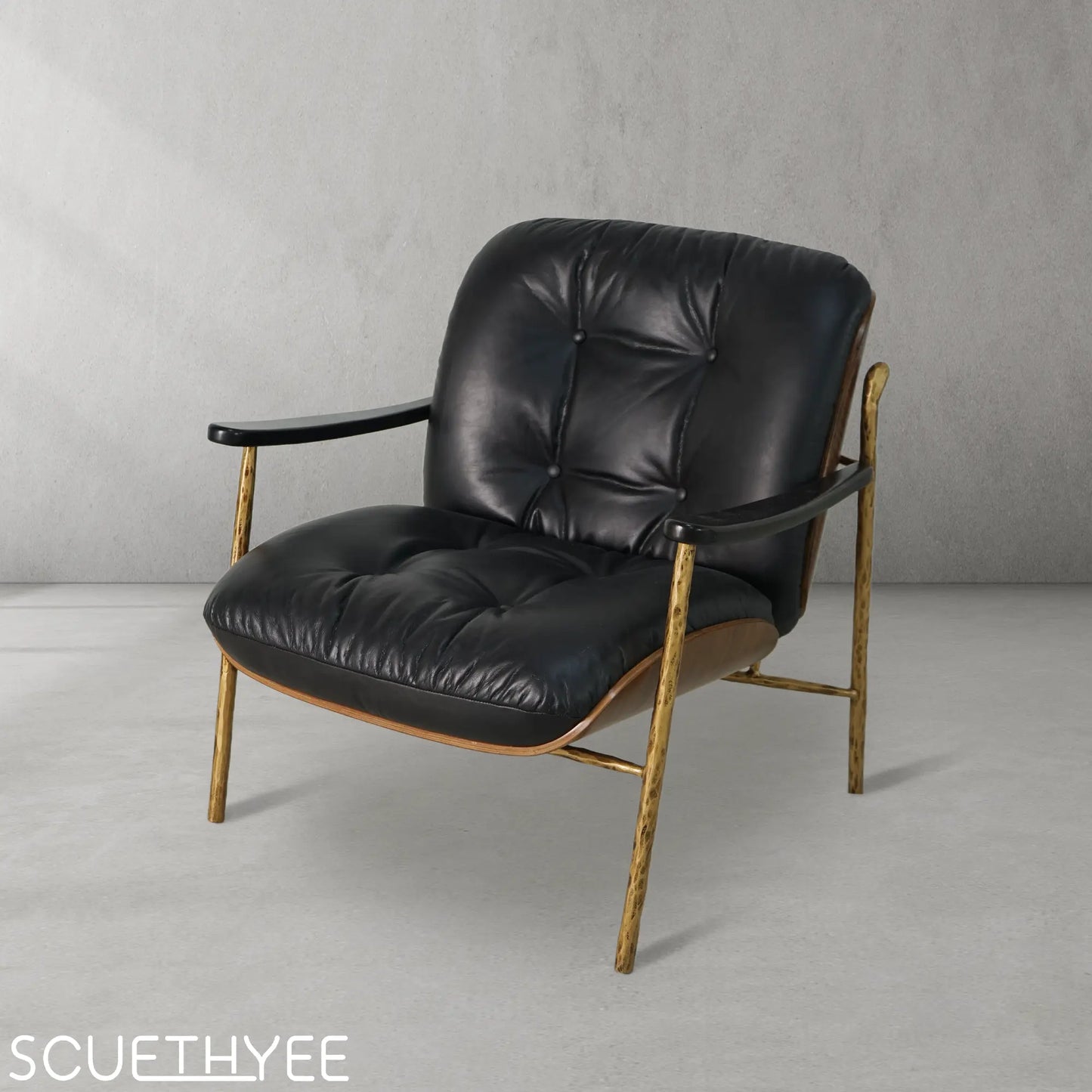 Thaddeus Black Leather Accent Chairs