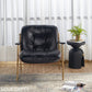 Thaddeus Black Leather Accent Chairs