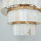 Alabaster Three-Tier Chandelier with Metal Natural Stone