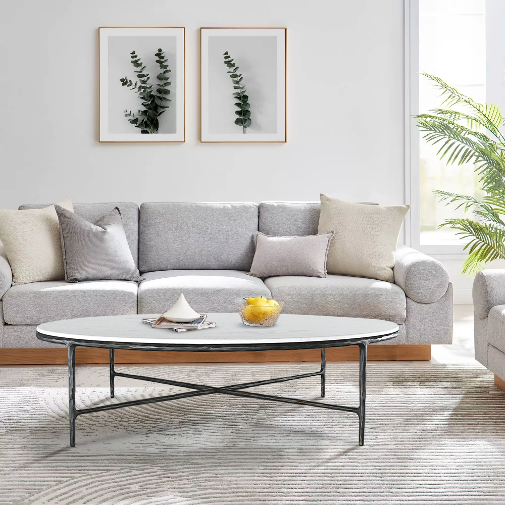 Thaddeus Marble Round Coffee Table 36" 55"