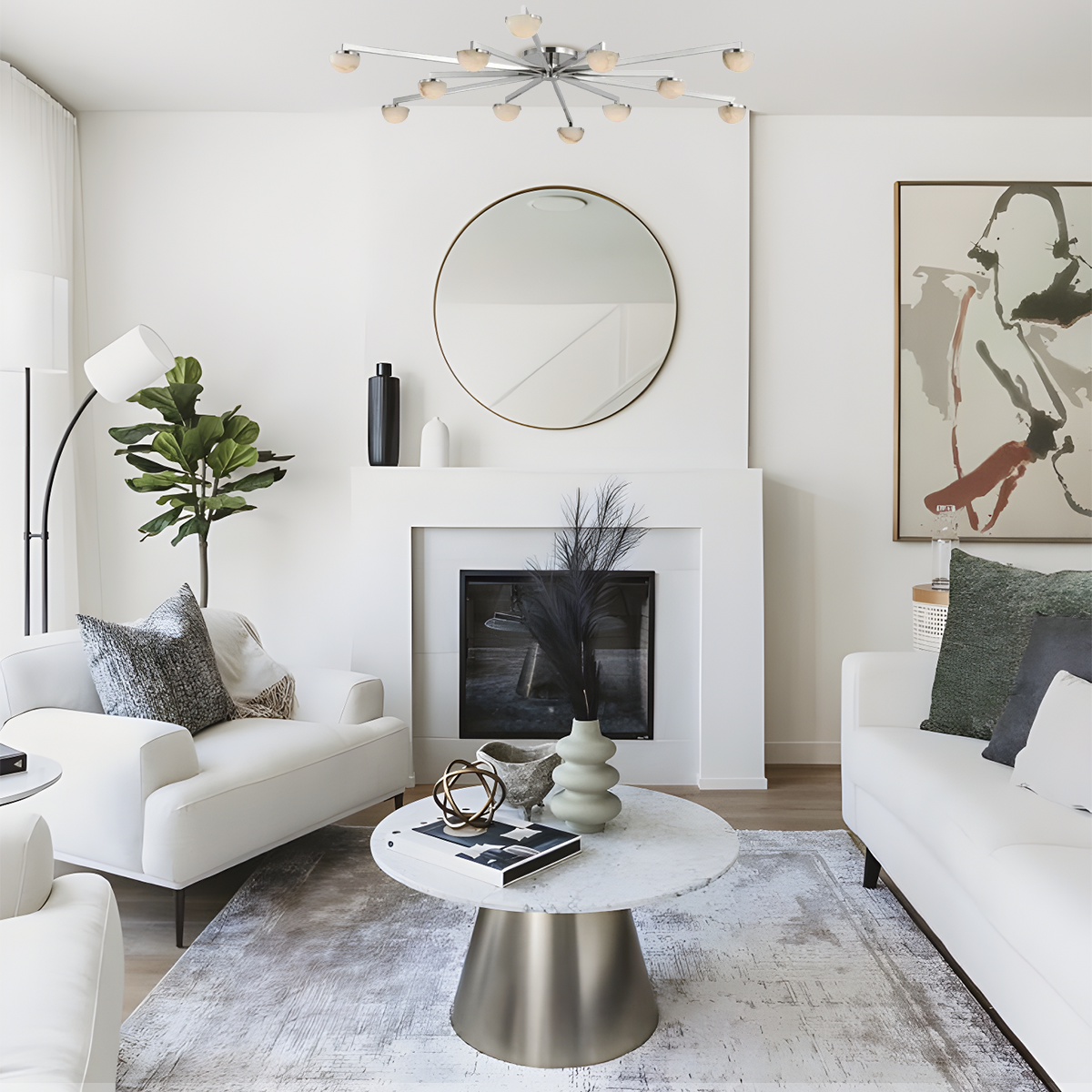 Pedra Alabaster Arm FlushMount