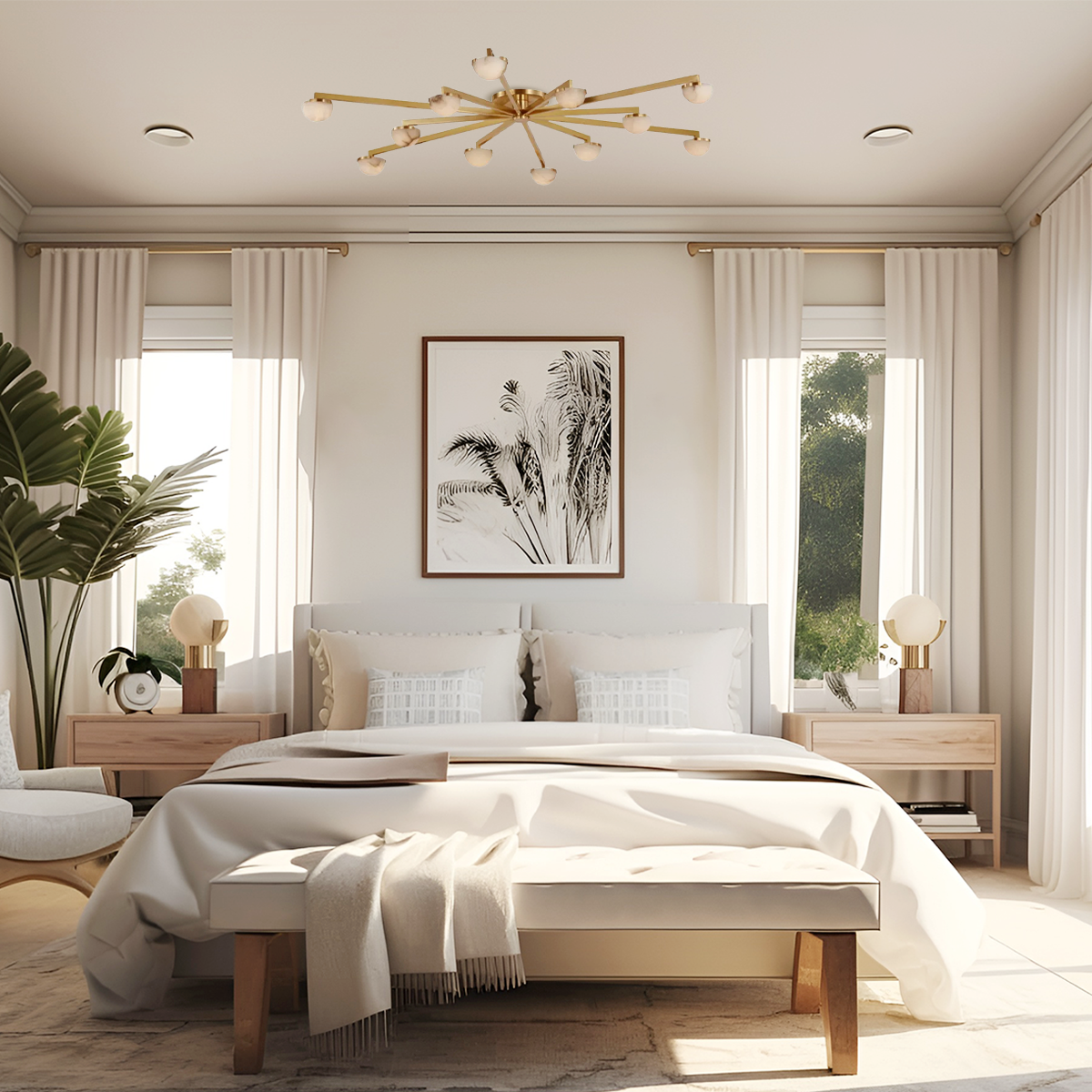 Pedra Alabaster Arm FlushMount