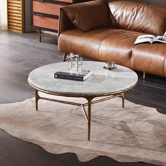 Thaddeus Marble Round Coffee Table 3 Table Legs 35"
