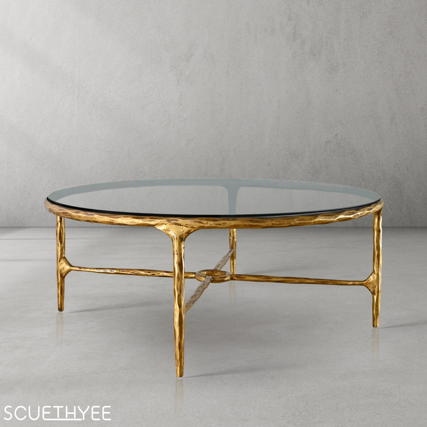 Thaddeus Glass Round Coffee Table 36" 55"