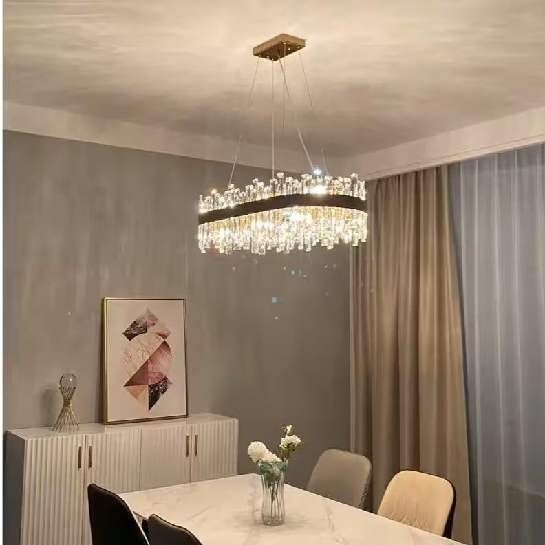 Lam Crystal Oval Chandelier