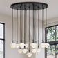 Alabaster Shade Greenwich Round Chandelier 32“