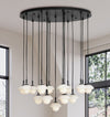 Alabaster Shade Greenwich Round Chandelier 32“