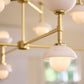 Alabaster Shade Greenwich Double Tier Chandelier