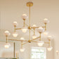 Alabaster Shade Greenwich Double Tier Chandelier