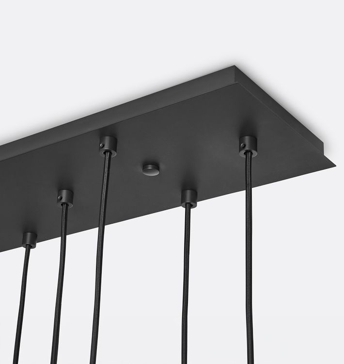 Alabaster Shade Greenwich Rectangular Chandelier 54"