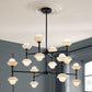 Alabaster Shade Greenwich Double Tier Chandelier
