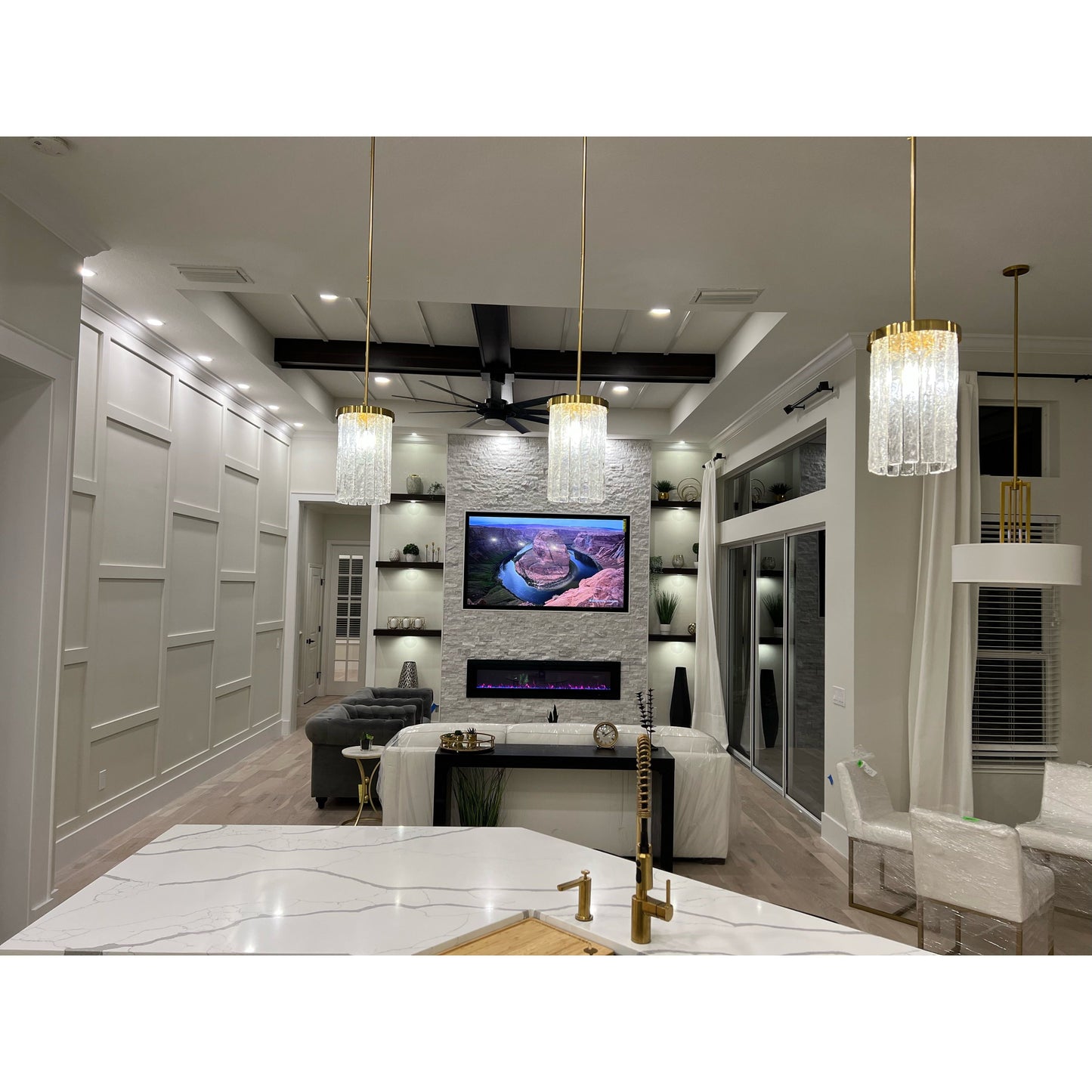 Seline Textured Glass Kitchen Island Pendant Light