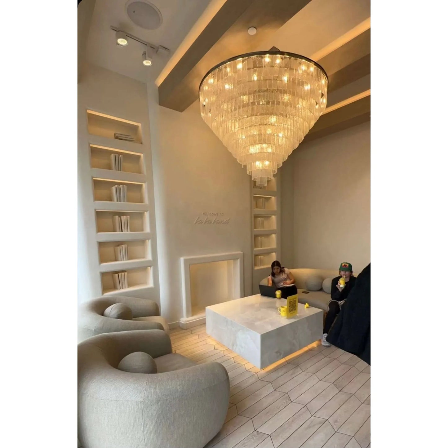 Seline Cracked Textured Glass Round Chandelier Collection