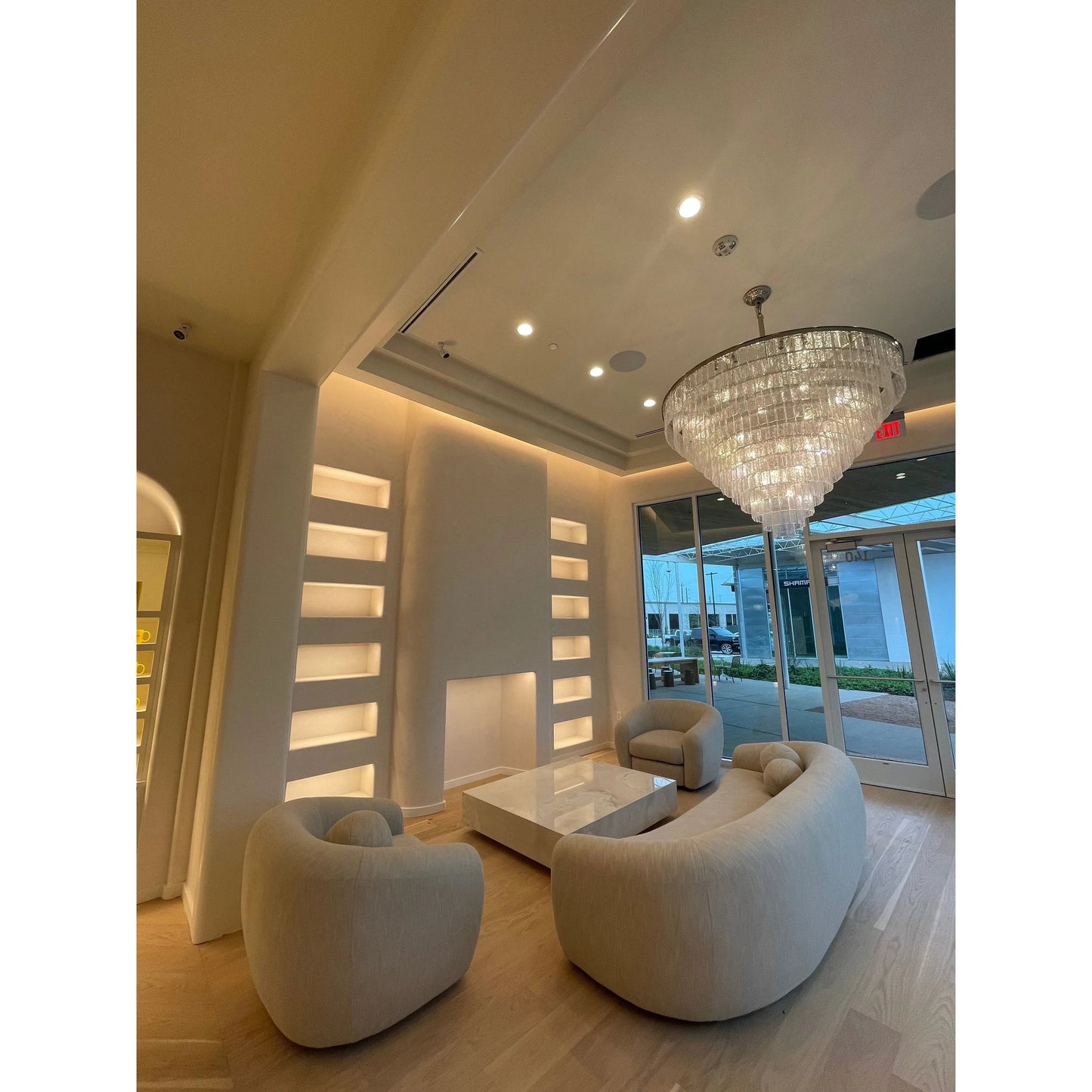 Seline Cracked Textured Glass Round Chandelier Collection