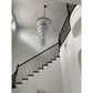 Seline Spiral Tiered/ Layered Cracked Textured Glass Chandelier