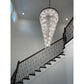 Seline Spiral Tiered/ Layered Cracked Textured Glass Chandelier
