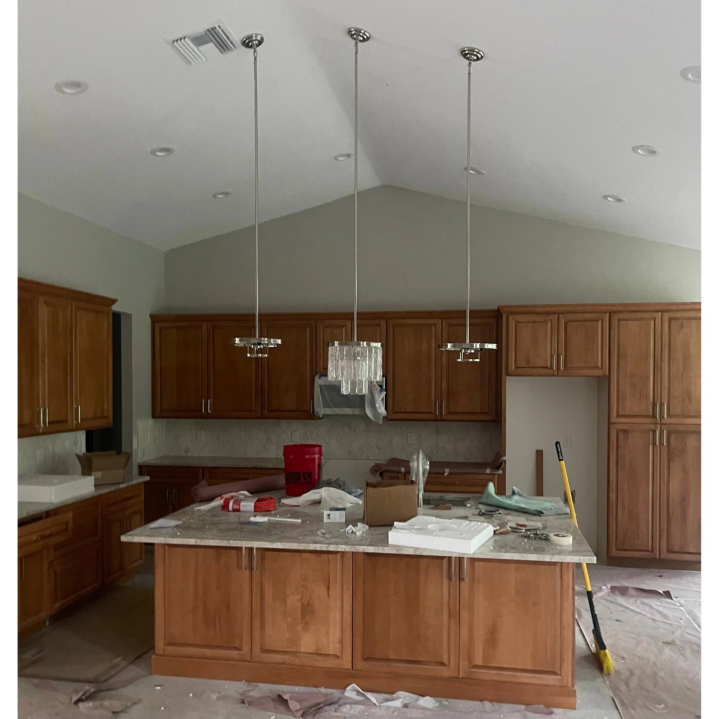 Seline Textured Glass Kitchen Island Pendant Light