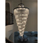 Seline Spiral Tiered/ Layered Cracked Textured Glass Chandelier