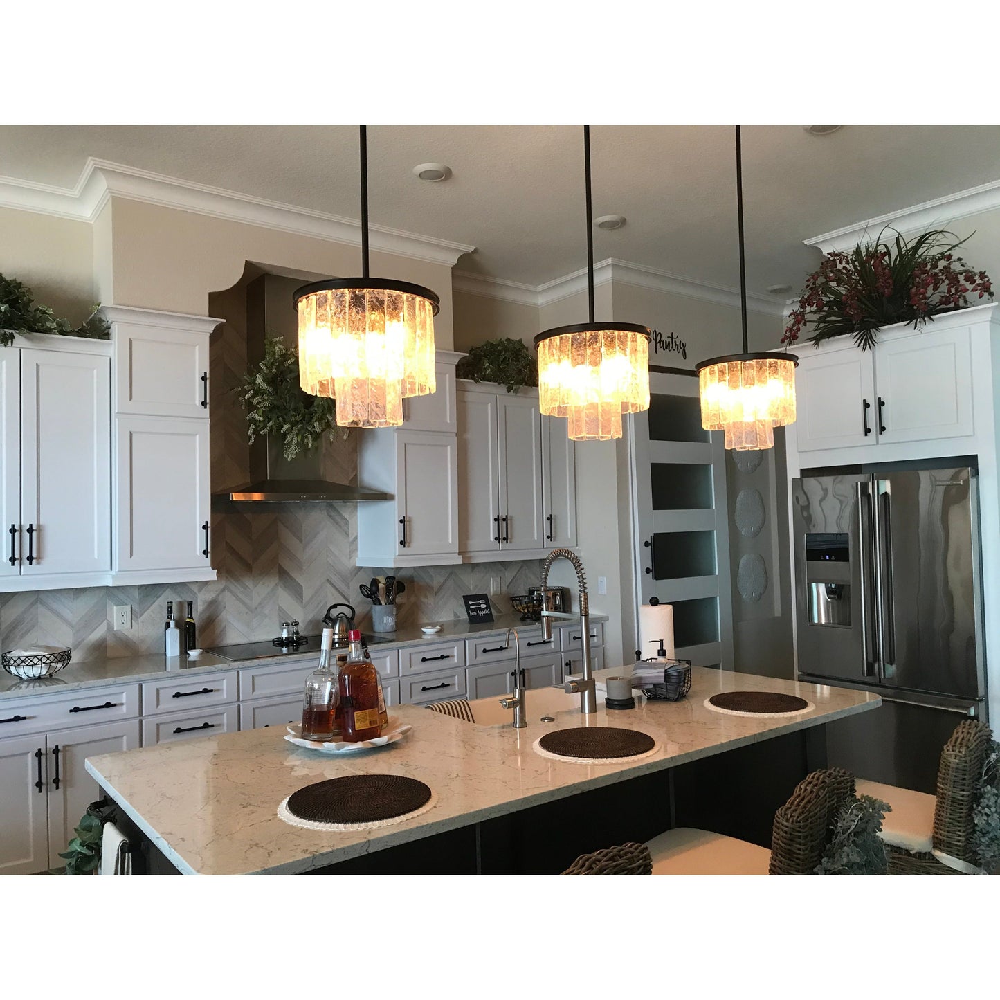 Seline Textured Glass Kitchen Island Pendant Light