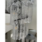 Seline Spiral Tiered/ Layered Cracked Textured Glass Chandelier