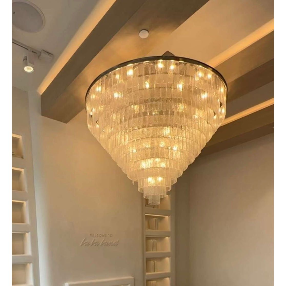 Seline Cracked Textured Glass Round Chandelier Collection