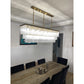 Seline 3-Tier Rectangular Cracked Textured Glass Chandelier