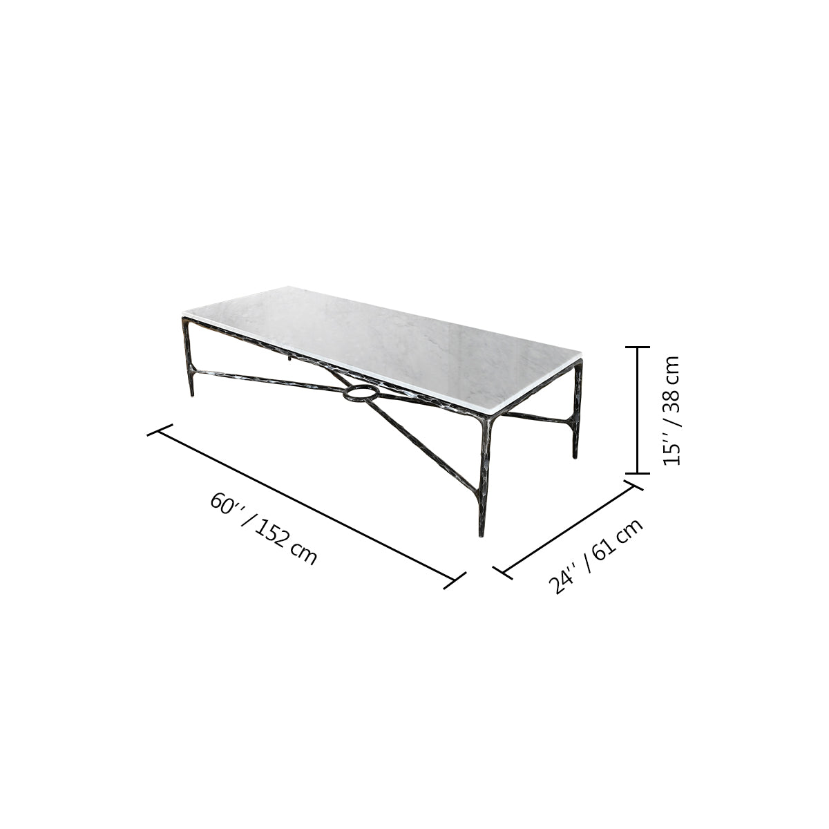 Thaddeus Rectangle Marble Coffee Table