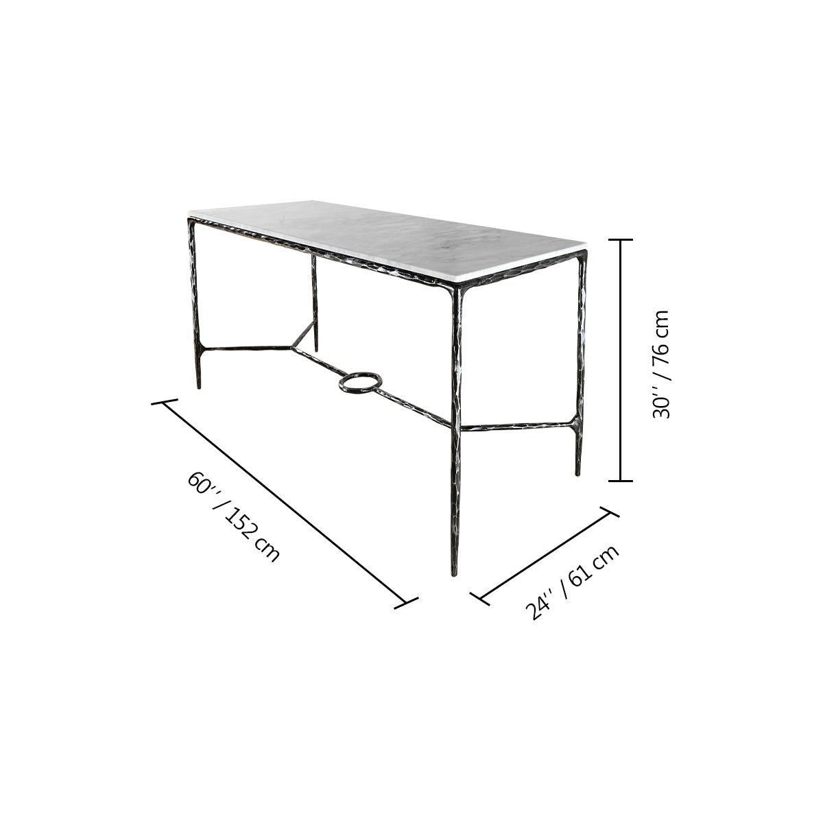 Thaddeus Rectangle Marble Desk