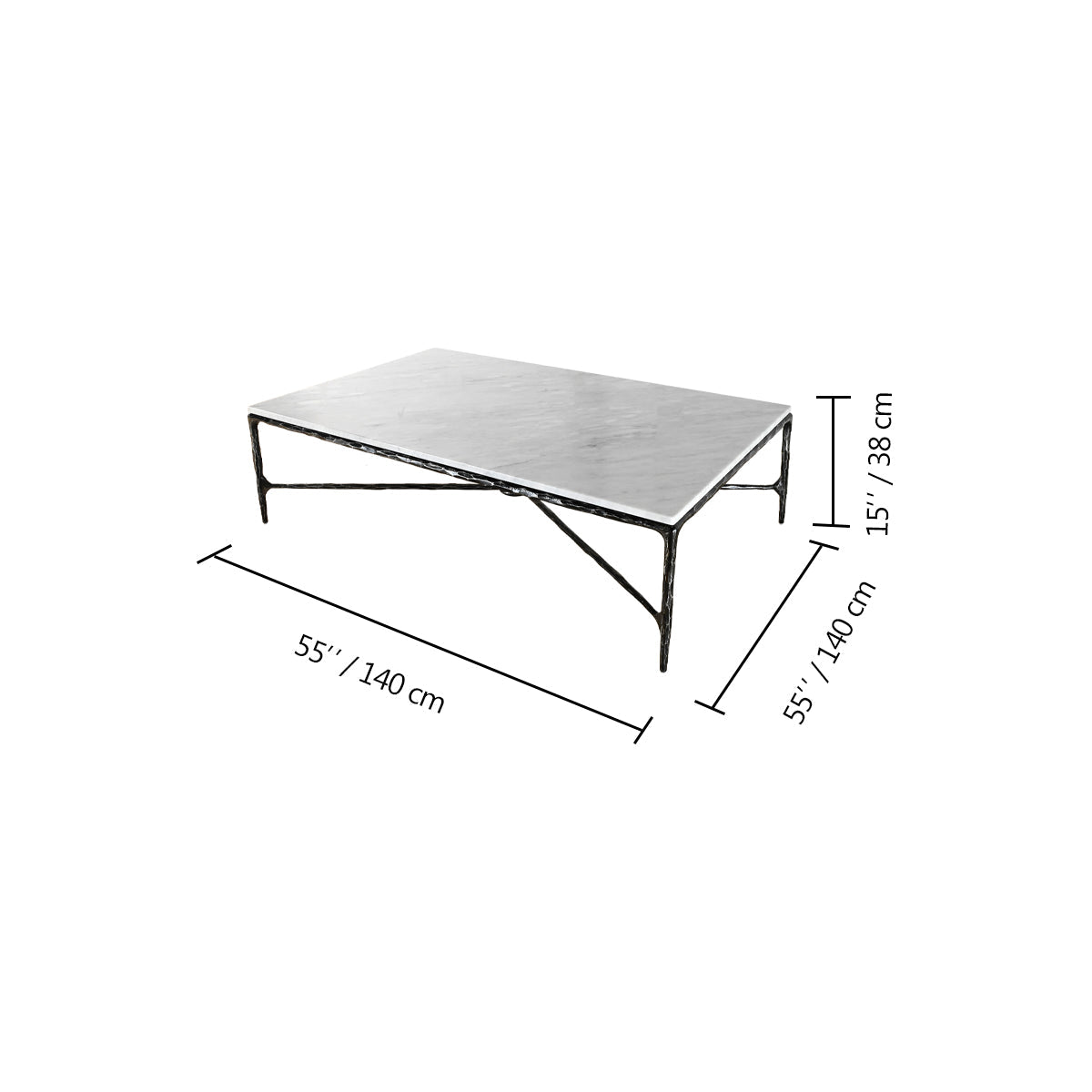 Thaddeus Rectangle Marble Coffee Table
