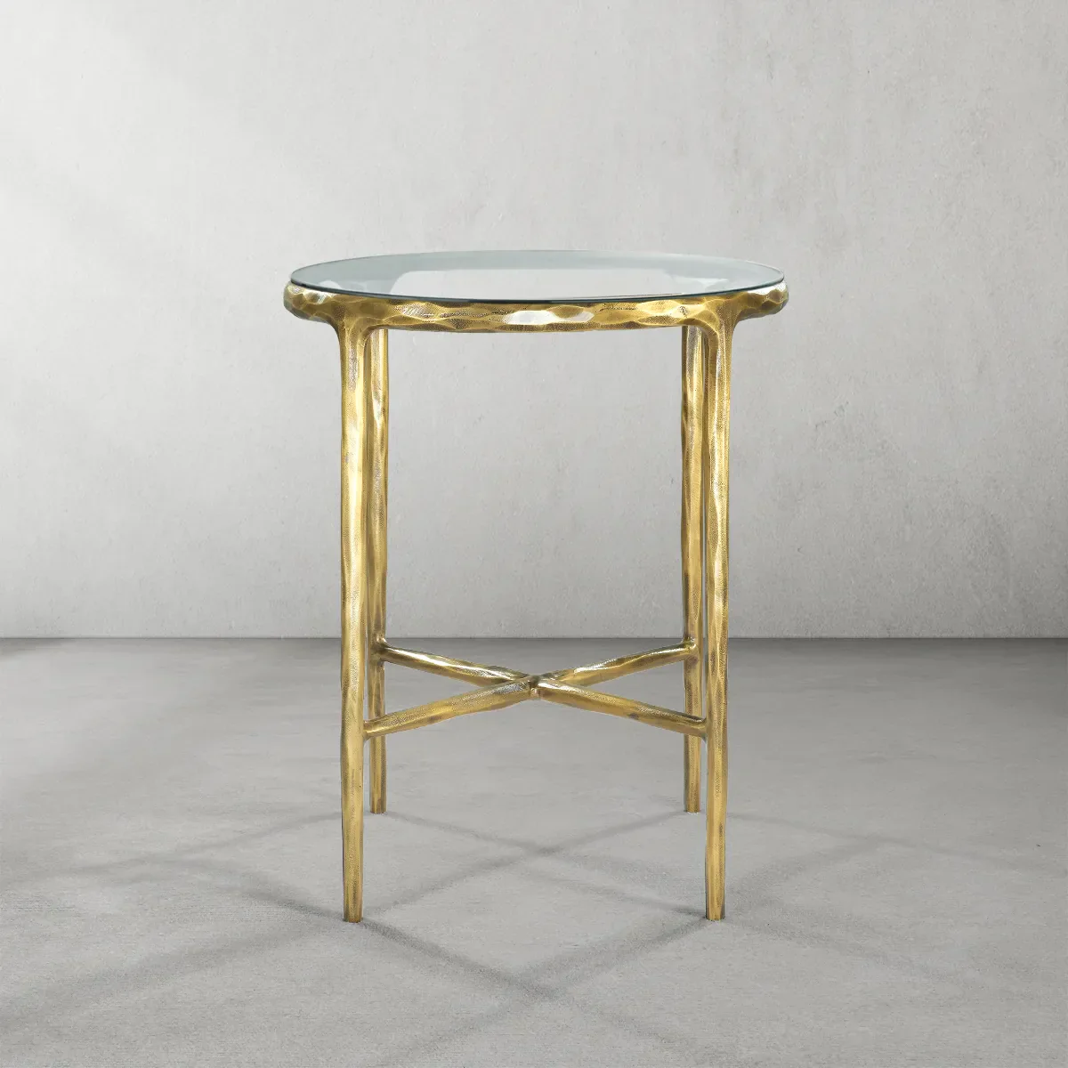 Thaddeus Glass Round Side Table 18" 22"
