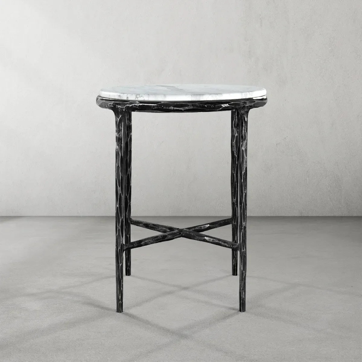 Thaddeus Round Marble Side Table 18" 22"