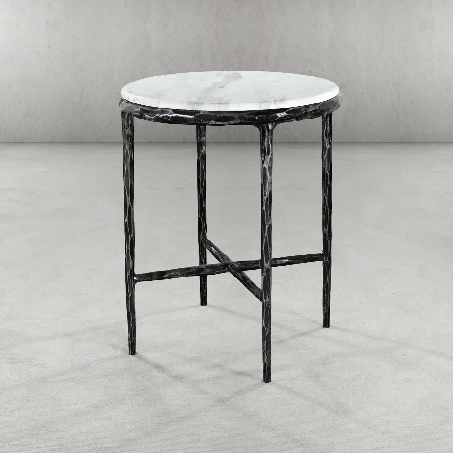 Thaddeus Round Marble Side Table 18" 22"
