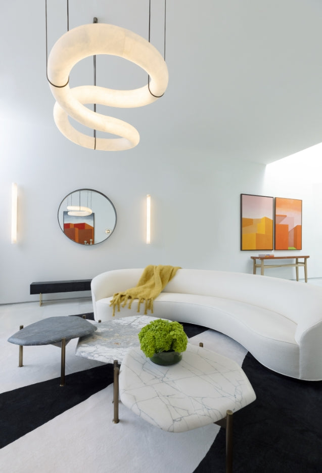 Designer Inspired Alabaster Chandelier Light 35" 55" 56" 70" 96"W