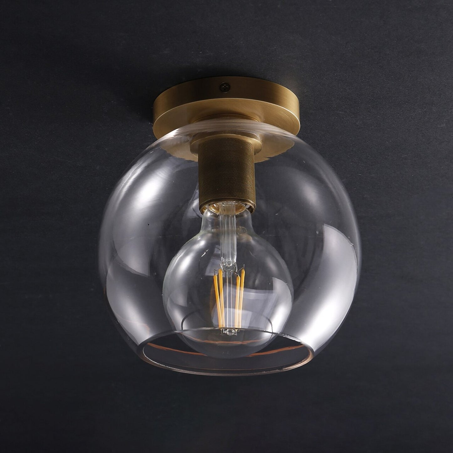Cloche Flushmount/Wall sconce Brass