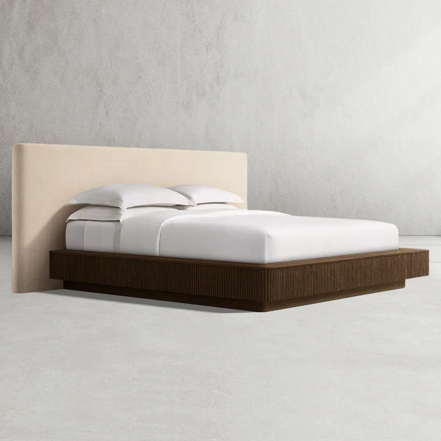 Mulholland Extended Wooden Bed Frame With Fabric Base