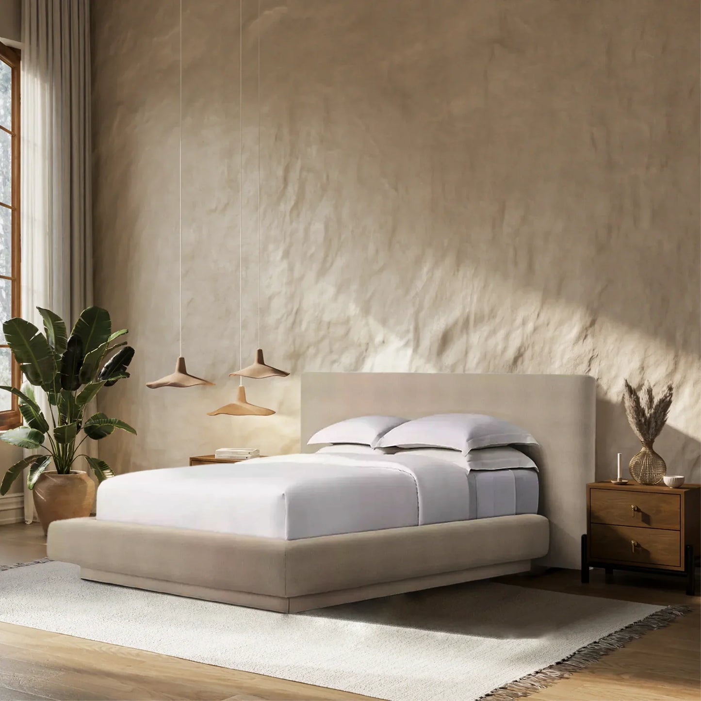 Mulholland Performance Extended Velvet Bed Frame