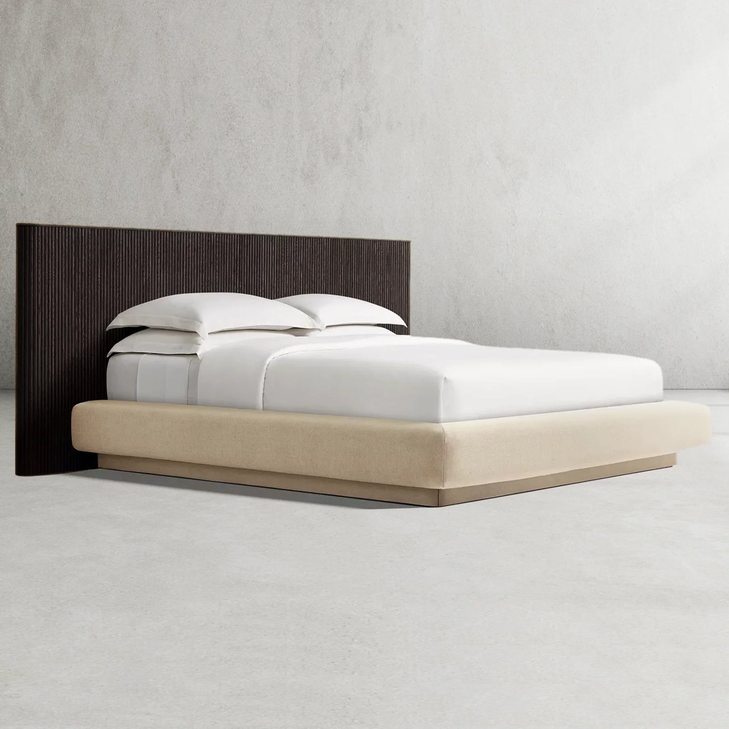 Mulholland Extended Wooden Bed Frame With Fabric Base