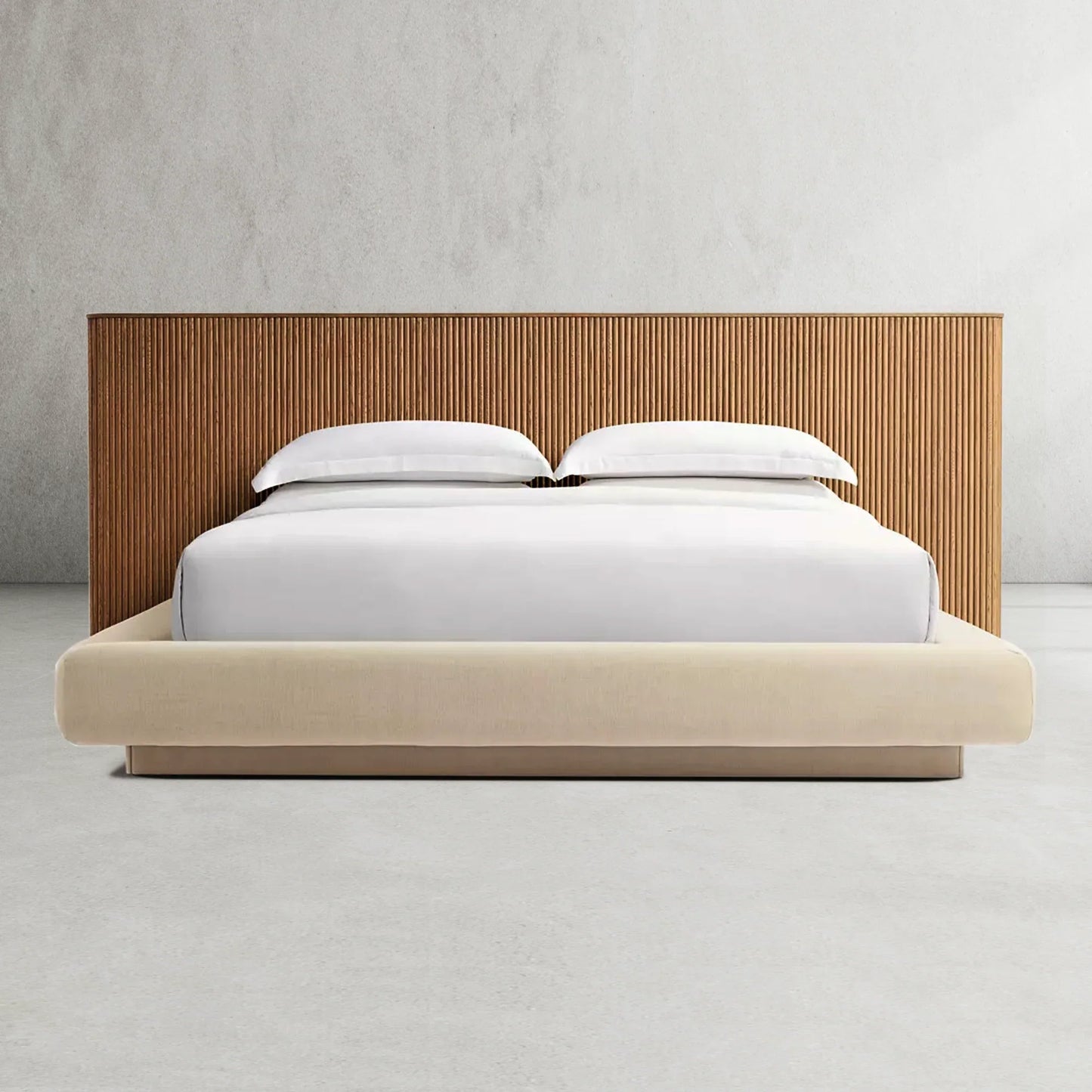 Mulholland Extended Wooden Bed Frame With Fabric Base