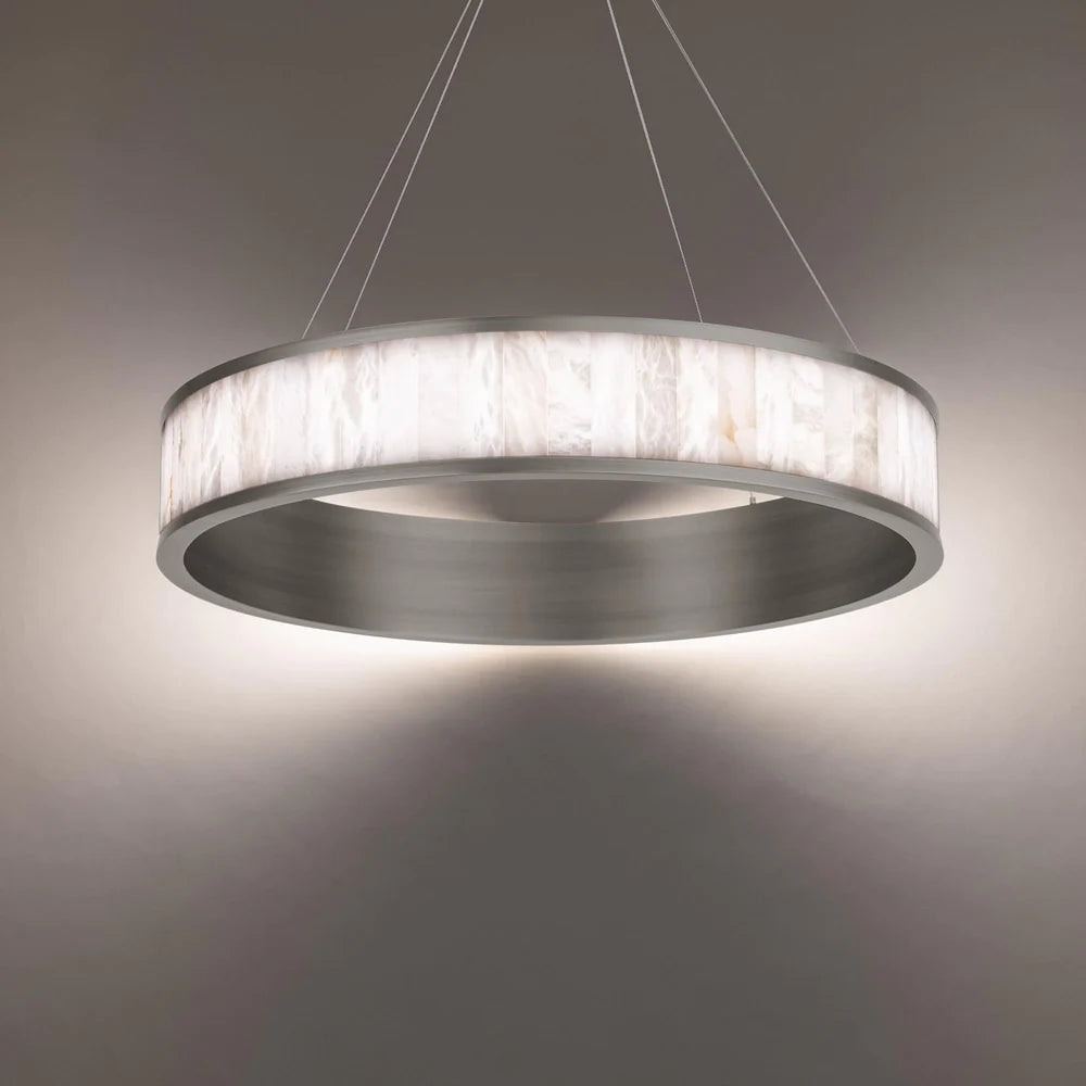 Coliseo Alabaster Round Chandelier 28"
