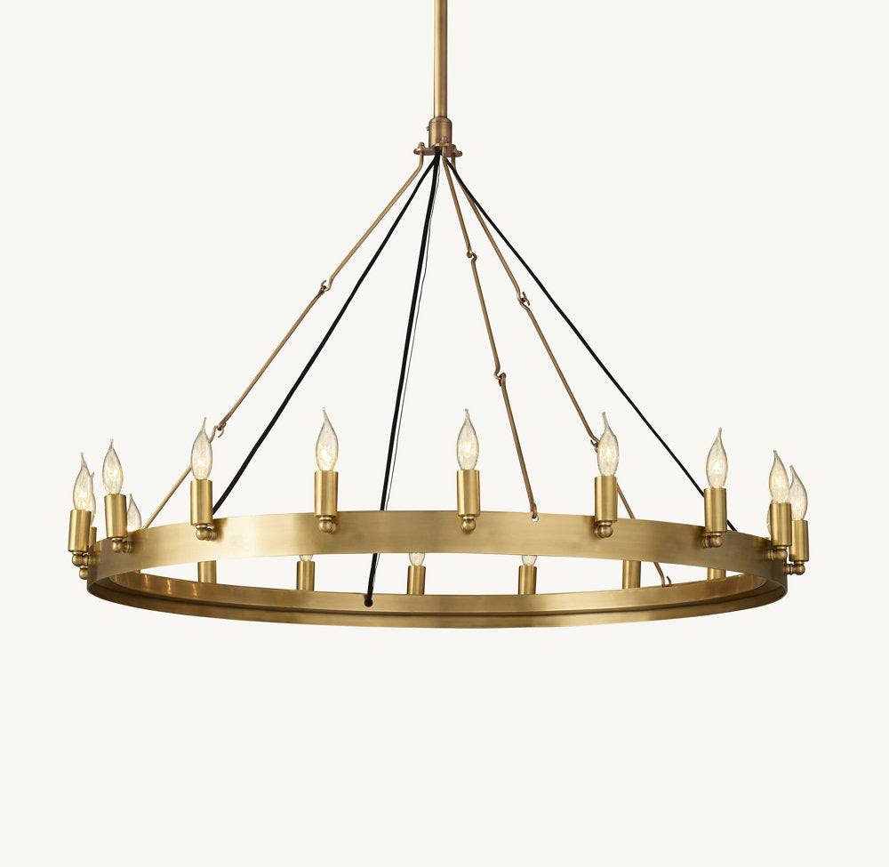 CAMINO VINTAGE CANDELABRA ROUND CHANDELIER 38"