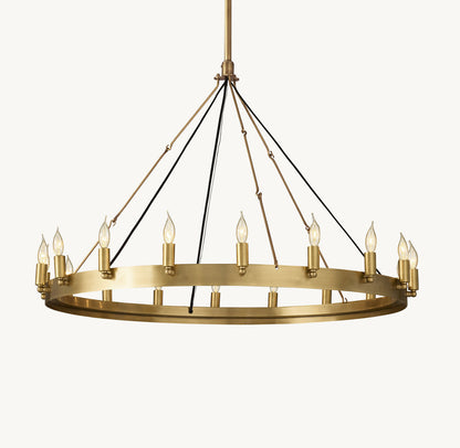 CAMINO VINTAGE CANDELABRA ROUND CHANDELIER 38"