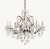 19TH C. ROCOCO IRON & CRYSTAL ROUND CHANDELIER 33"