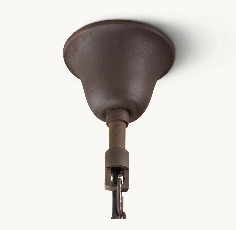 19TH C. ROCOCO IRON & CRYSTAL ROUND CHANDELIER 28"