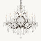 19TH C. ROCOCO IRON & CRYSTAL ROUND CHANDELIER 28"