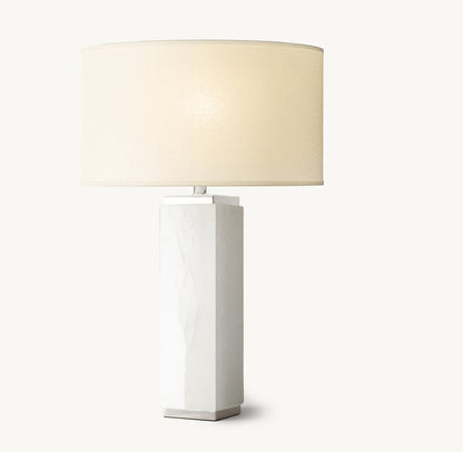 SQUARE COLUMN ALABASTER TABLE LAMP