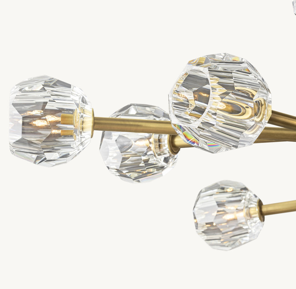 BOULE DE CRISTAL CLEAR GLASS OVAL CHANDELIER 72"