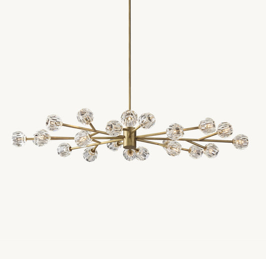BOULE DE CRISTAL CLEAR GLASS OVAL CHANDELIER 72"
